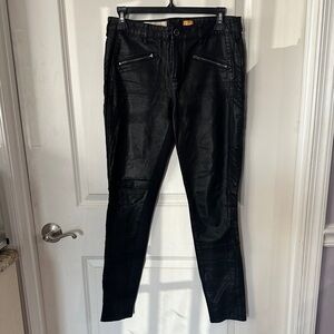 NEW Anthropologie x Pilcro Black Faux Leather Pants - Size 28